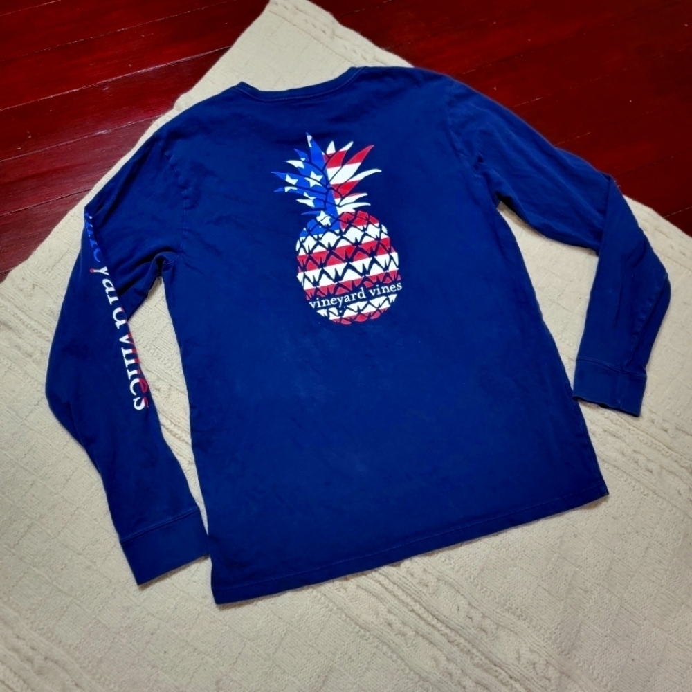 Rare Vineyard Vines American Flag Pineapple Classic Crew Size S